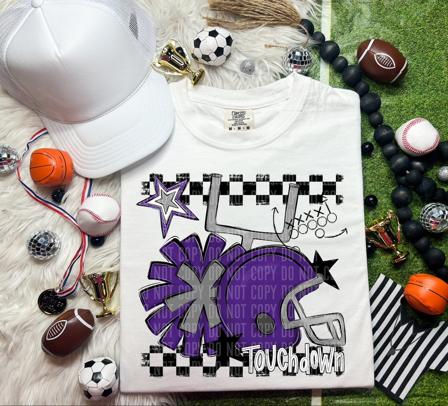 Custom Football Helmet + Pom Mascots - Digital Download 300DPI PNG FILE
