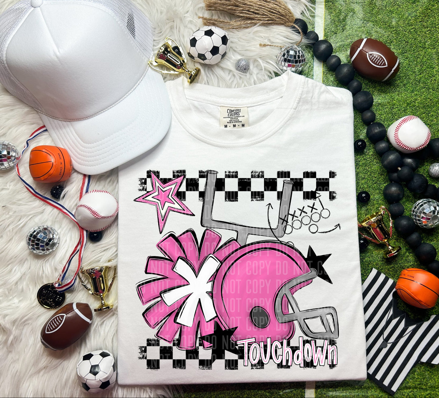 Custom Football Helmet + Pom Mascots - Digital Download 300DPI PNG FILE