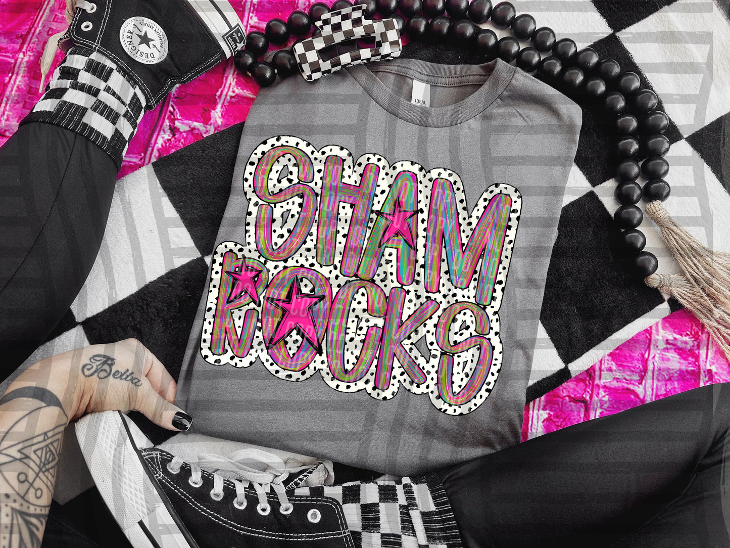 Pink Brushstrokes Dots - Dropdown + CUSTOM- Digital Download 300DPI PNG FILE