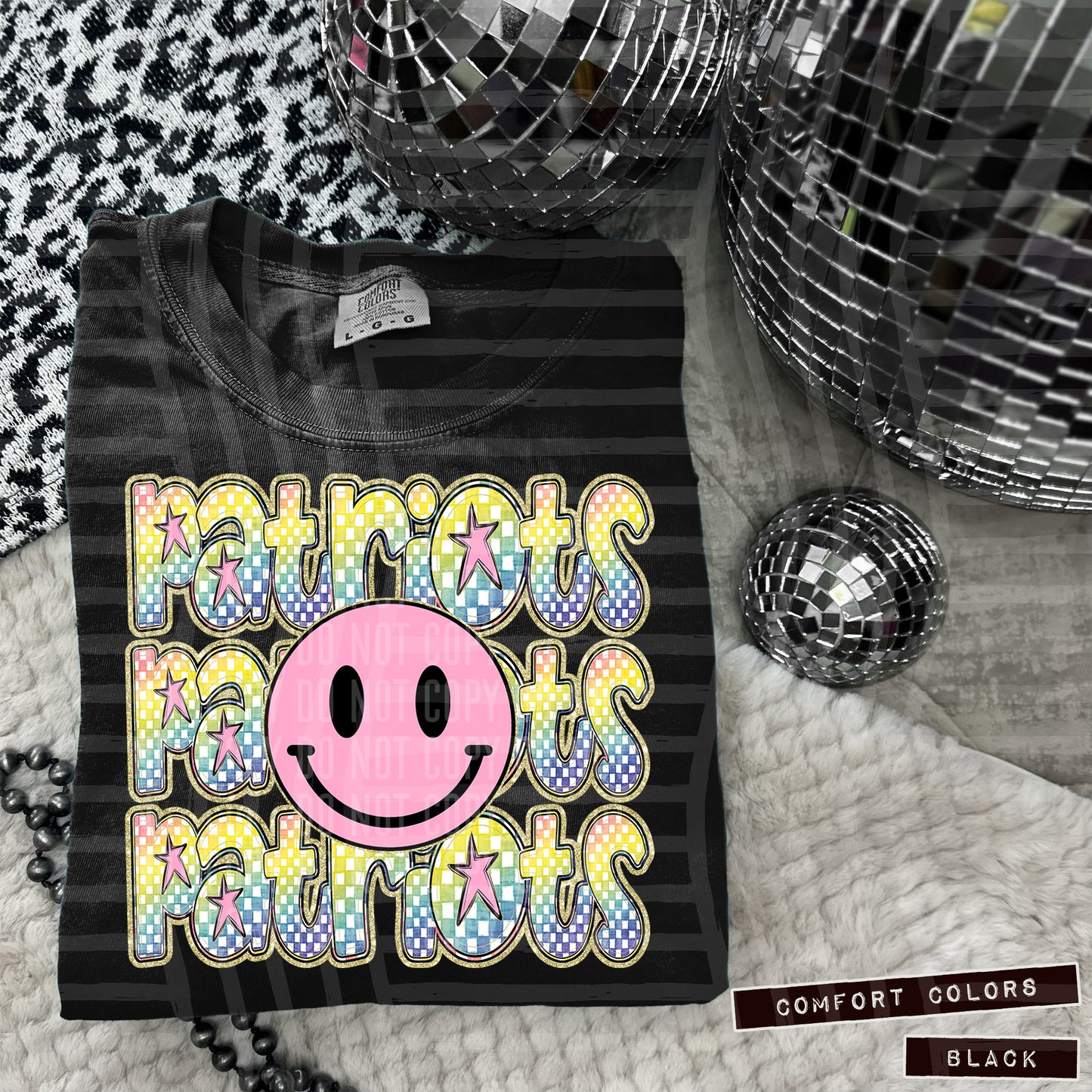 Rainbow Checker Pink Happy Triple Stacked - Digital Download 300DPI PNG FILE