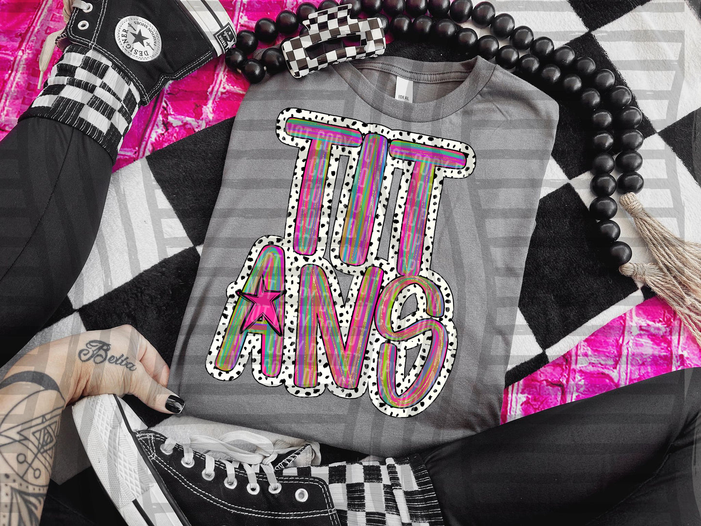 Pink Brushstrokes Dots - Dropdown + CUSTOM- Digital Download 300DPI PNG FILE