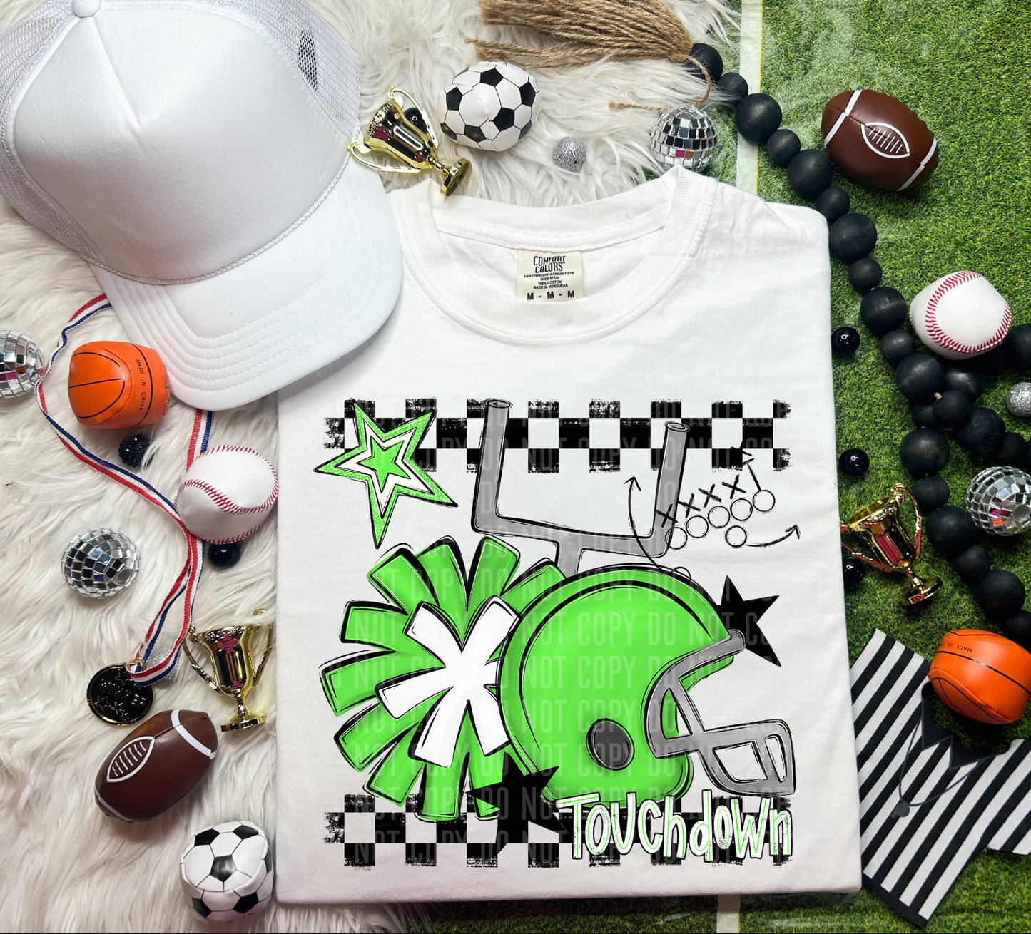 Custom Football Helmet + Pom Mascots - Digital Download 300DPI PNG FILE