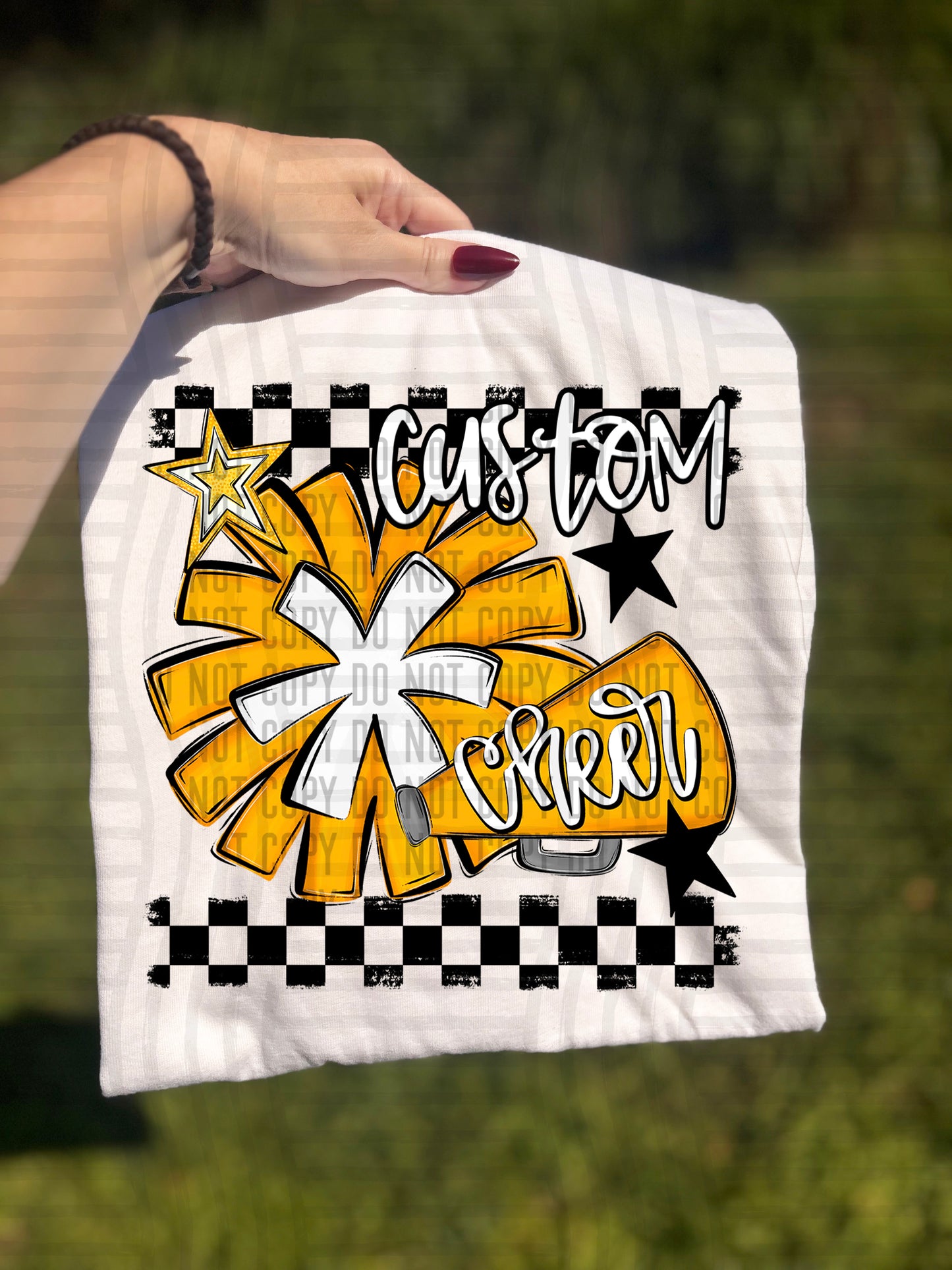 CUSTOM - Cheer - pom/megaphone Collage - Color Dropdown Digital Download 300DPI PNG FILE