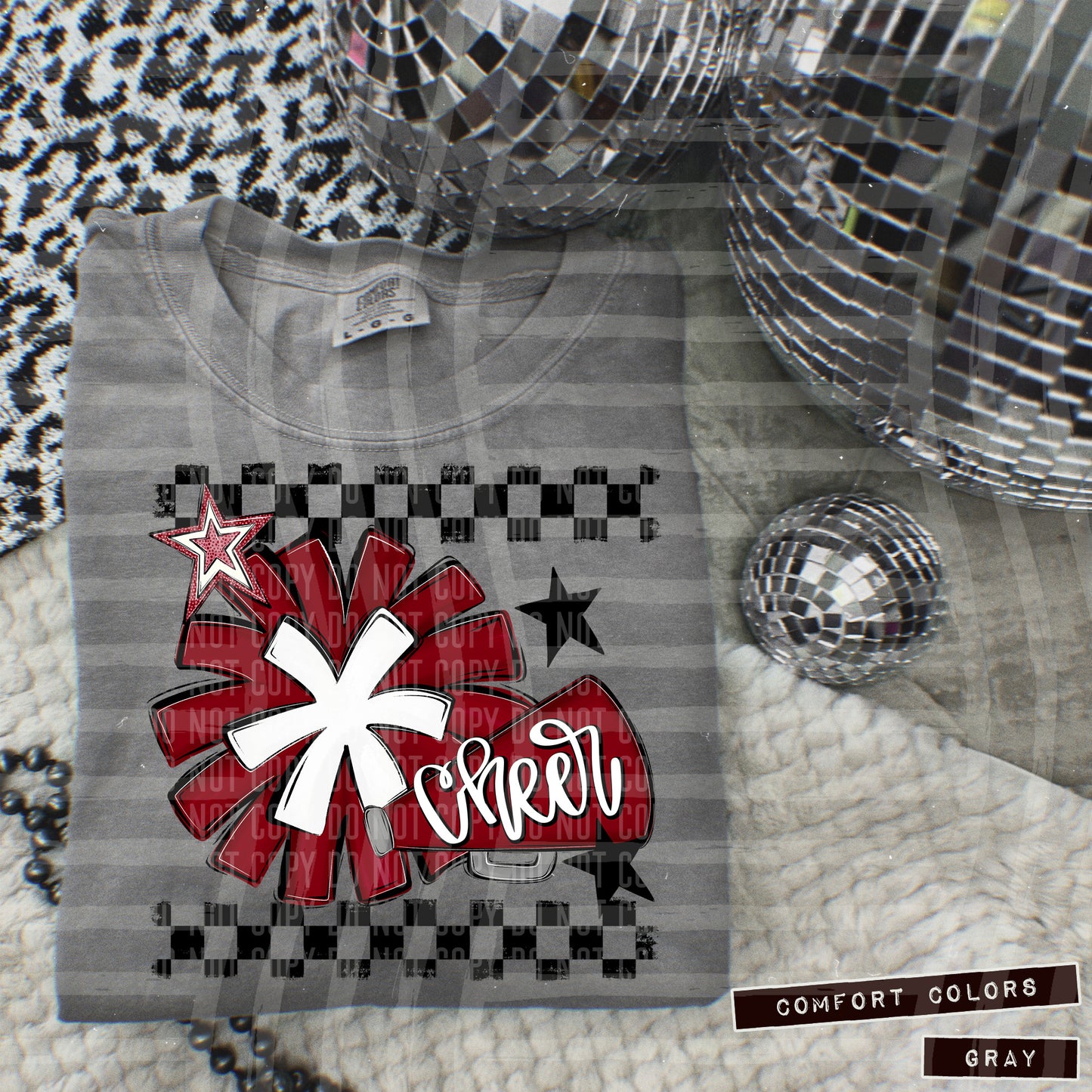 Cheer - pom/megaphone Collage - Can add names - not for digital resale- Color Dropdown Digital Download 300DPI PNG FILE