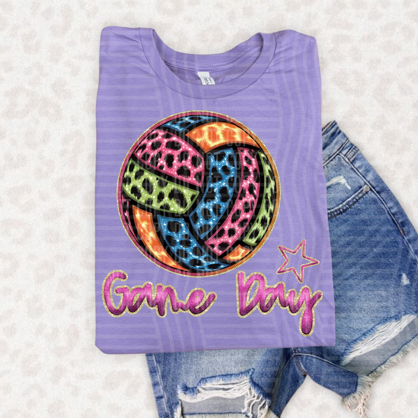 Rainbow FAUX EMBROIDERY GAMEDAY - PICK YOUR SPORT - Digital download 300DPI PNG FILE