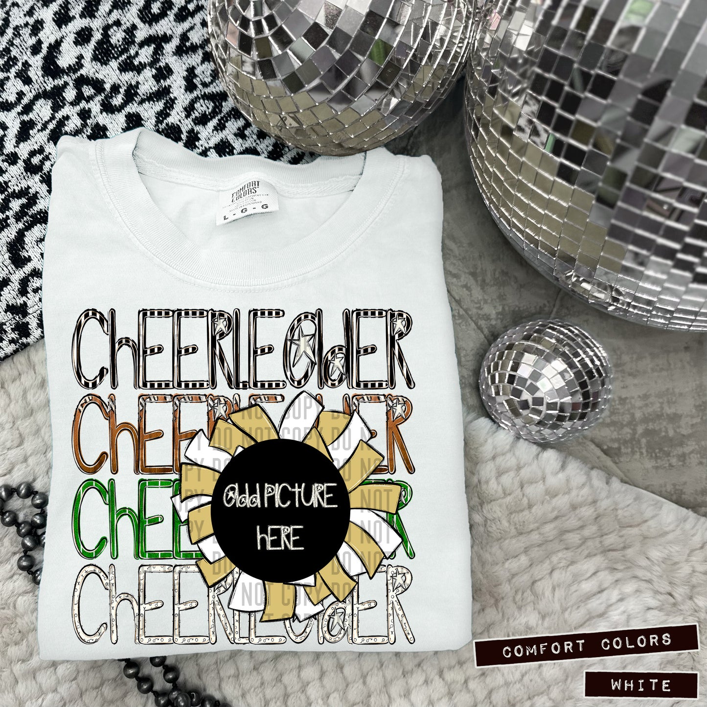 Add A pic Cheer colors + Football - Color Dropdown - Digital Download 300DPI PNG FILE