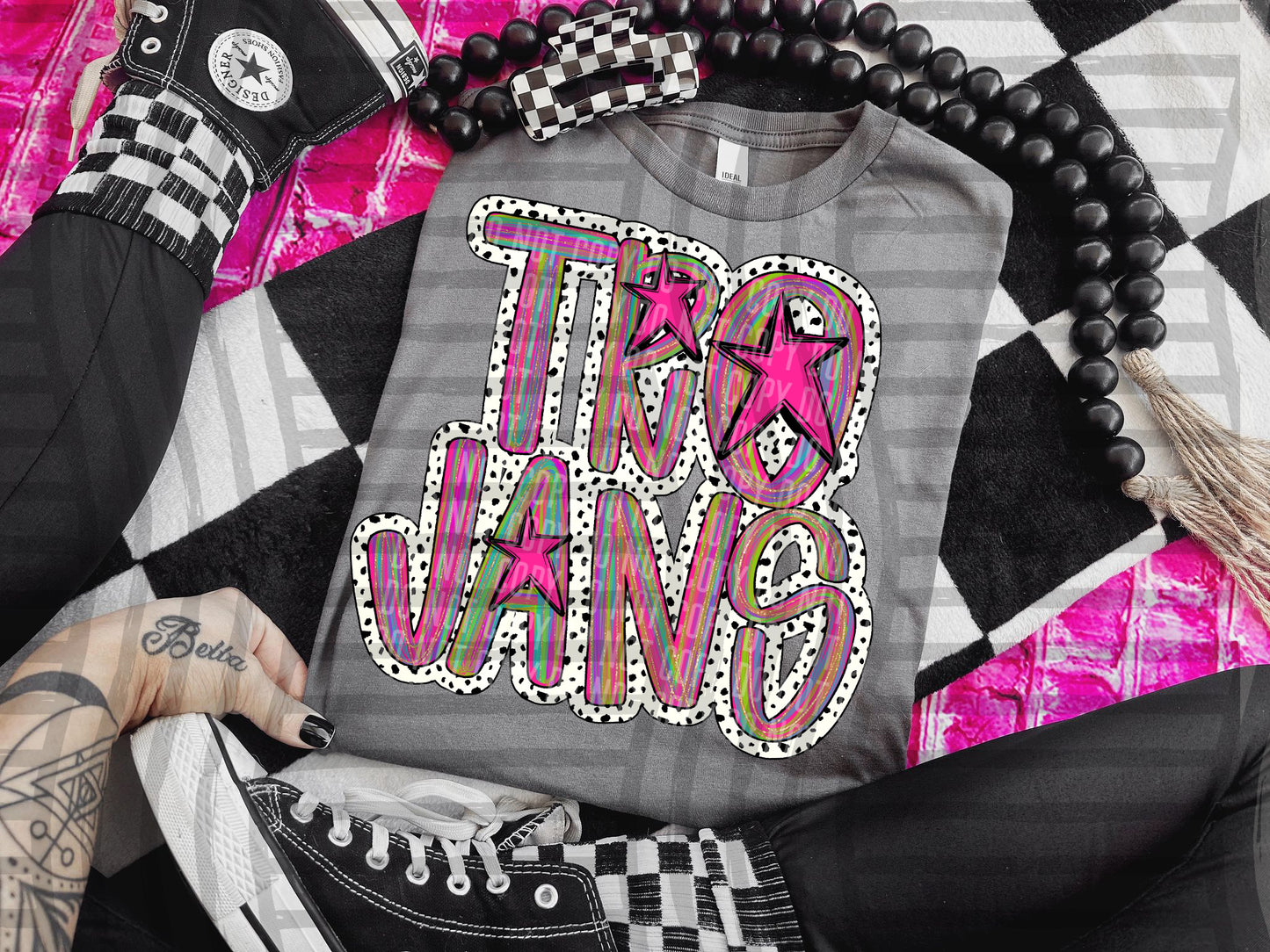 Pink Brushstrokes Dots - Dropdown + CUSTOM- Digital Download 300DPI PNG FILE