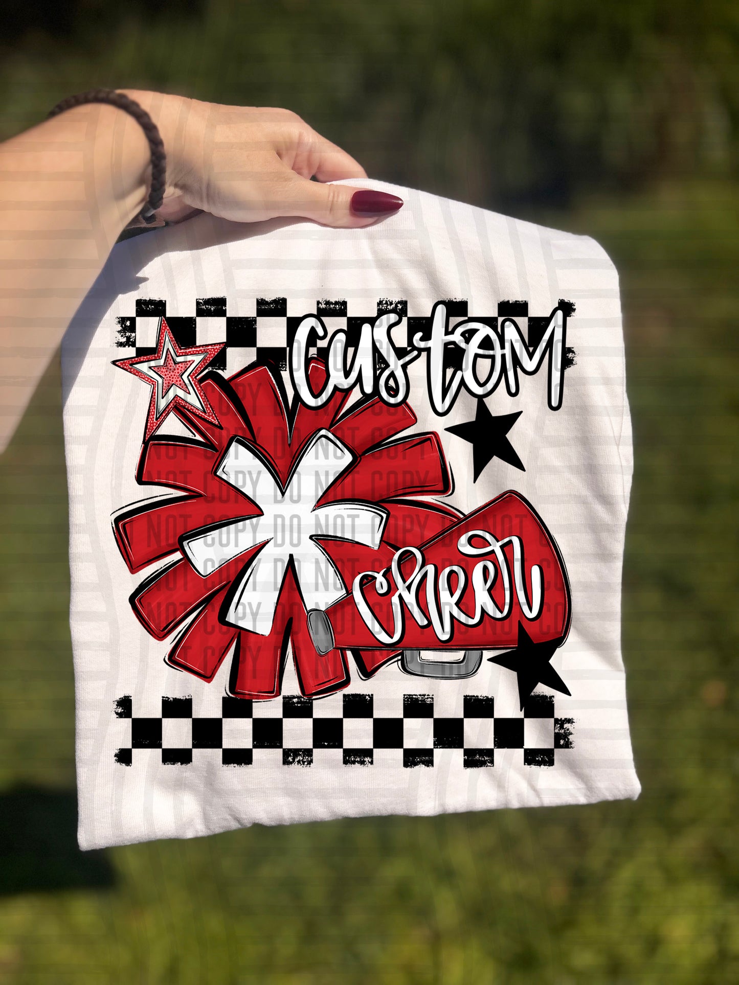 CUSTOM - Cheer - pom/megaphone Collage - Color Dropdown Digital Download 300DPI PNG FILE
