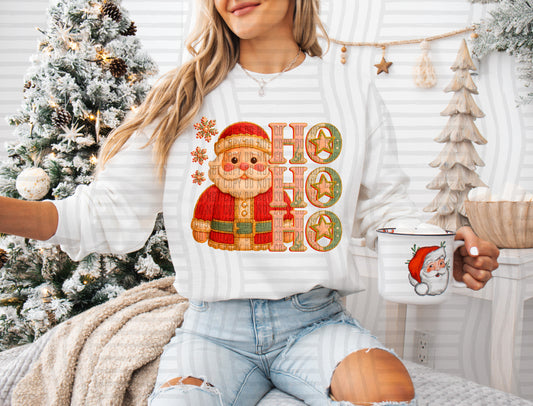 FAUX YARN SANTA HOHO - 300DPI PNG FILE
