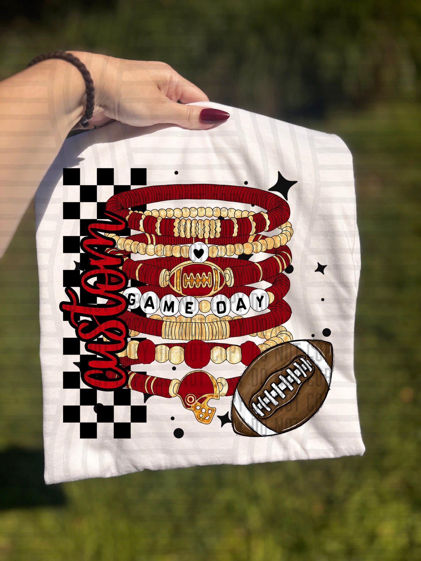 CUSTOM GAME DAY BRACELET - Digital download 300DPI PNG FILE
