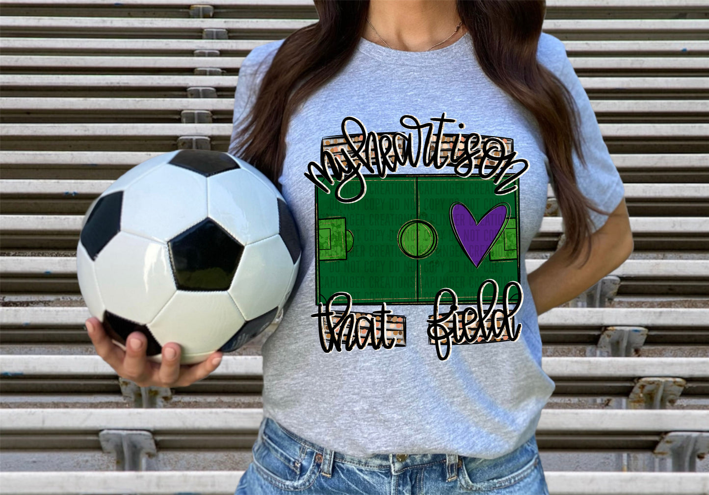 My heart is on that field (SOCCER) - Color Dropdown Digital Download 300DPI PNG FILE