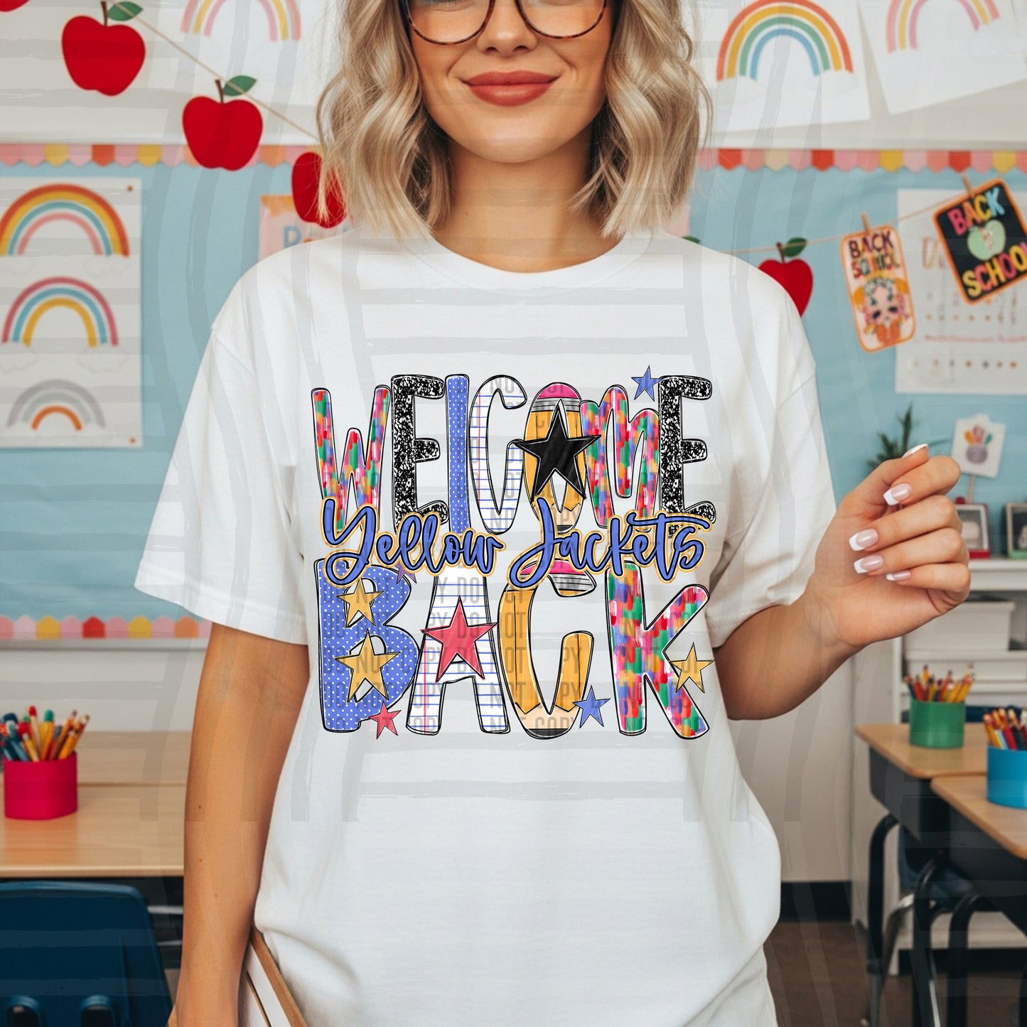 WELCOME BACK MASCOTS- Dropdown + Custom option - Digital Download 300DPI PNG FILE