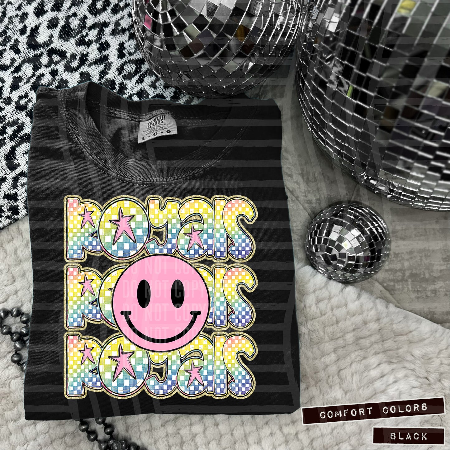 Rainbow Checker Pink Happy Triple Stacked - Digital Download 300DPI PNG FILE