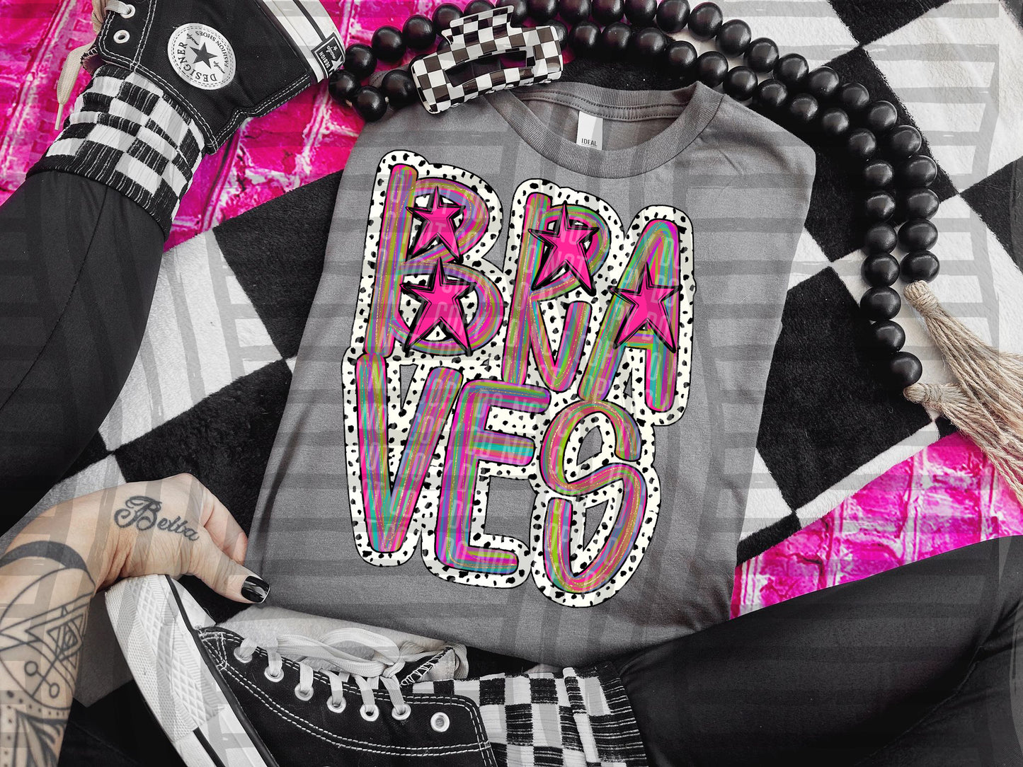 Pink Brushstrokes Dots - Dropdown + CUSTOM- Digital Download 300DPI PNG FILE