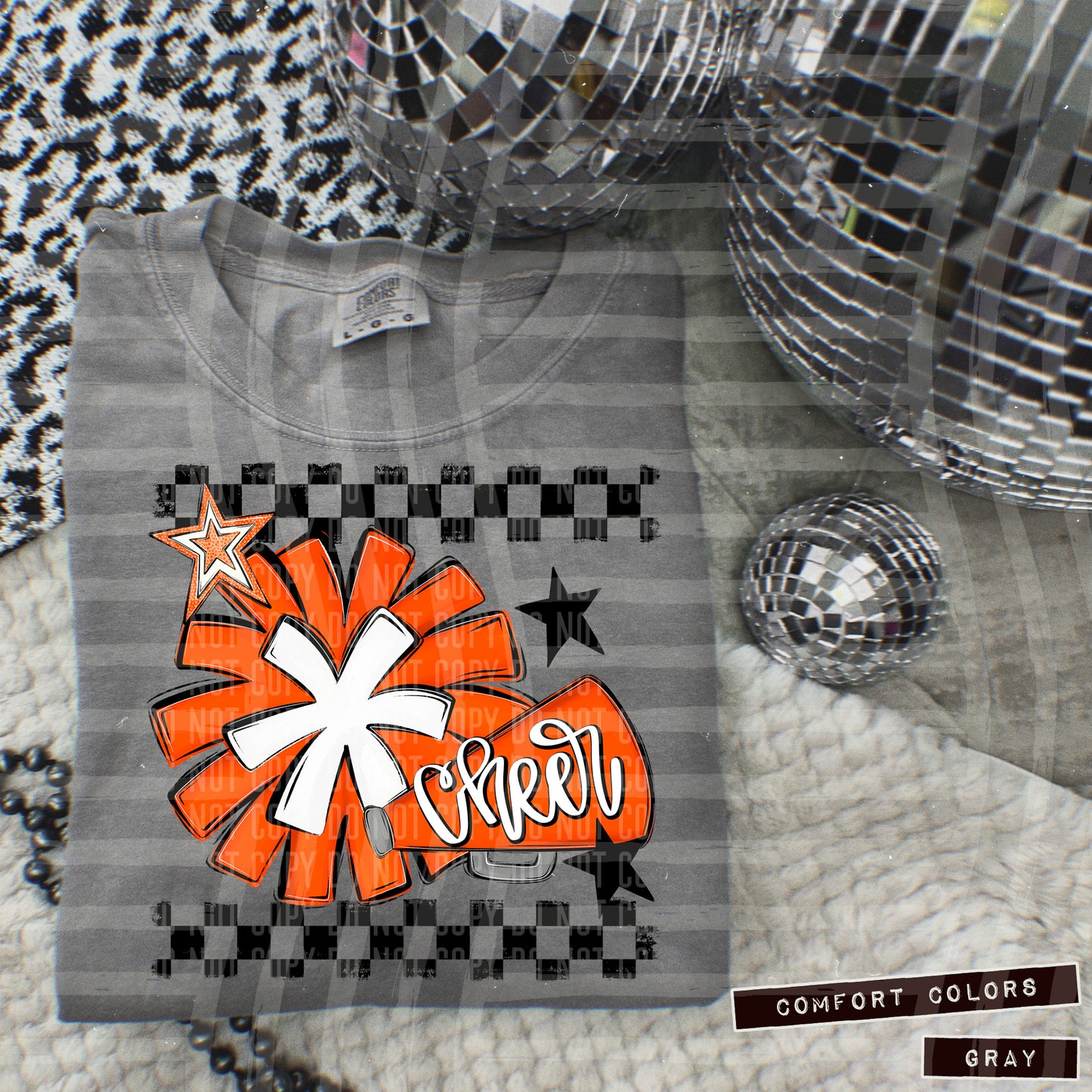 Cheer - pom/megaphone Collage - Can add names - not for digital resale- Color Dropdown Digital Download 300DPI PNG FILE