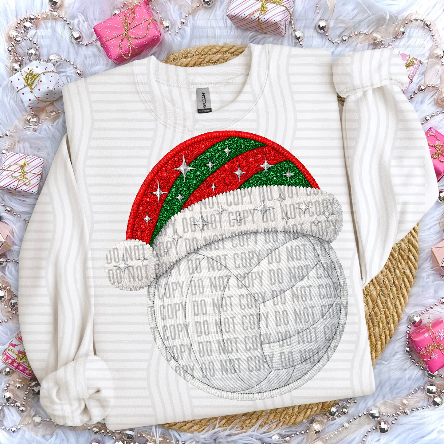 Christmas Faux Embroidery Sports Balls
