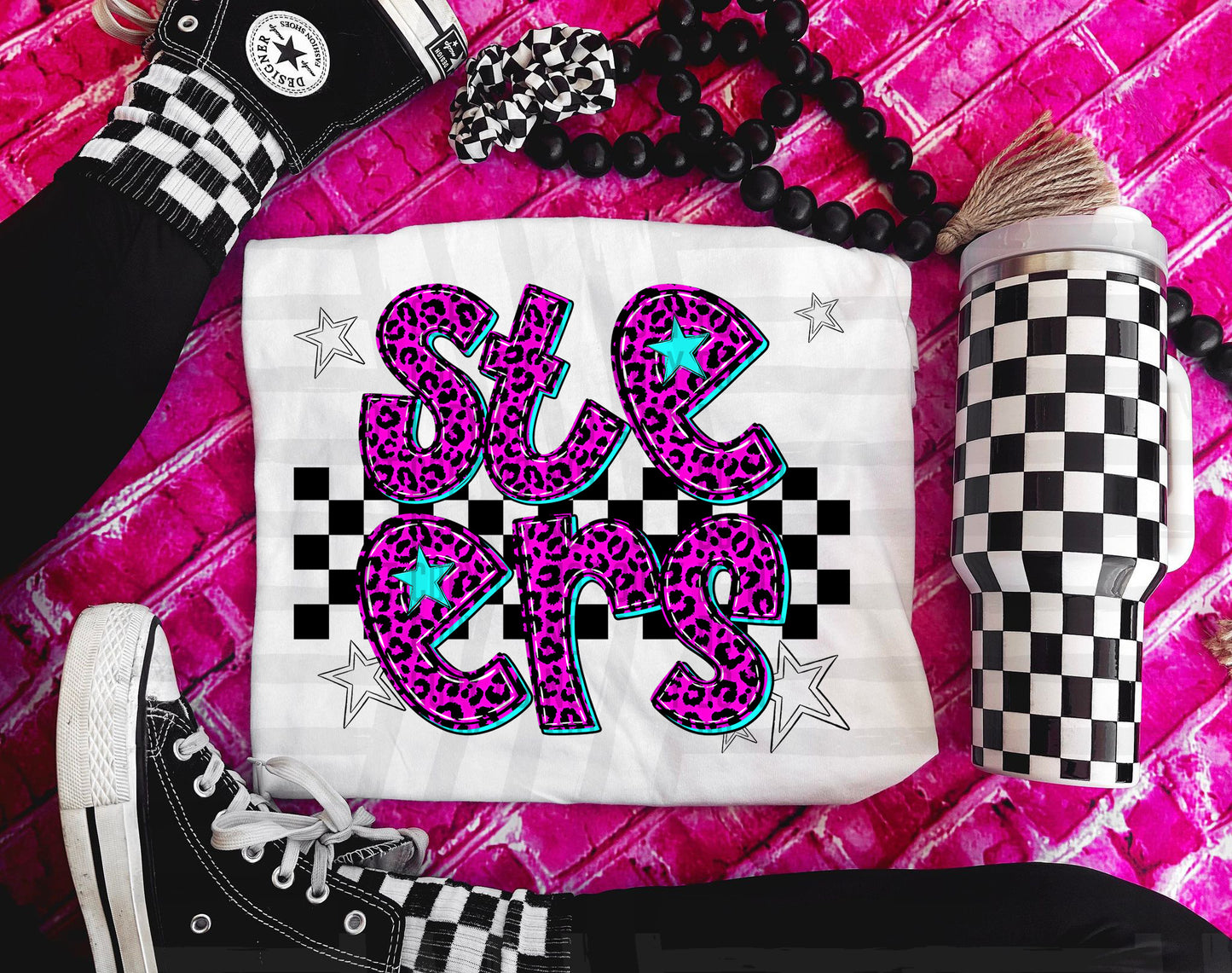 Pink checks - Dropdown + CUSTOM - Digital Download 300DPI PNG FILE