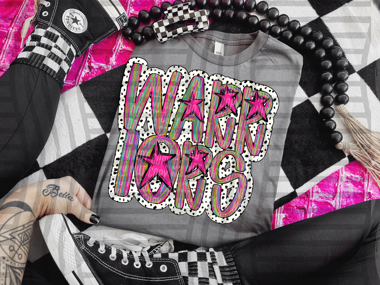 Pink Brushstrokes Dots - Dropdown + CUSTOM- Digital Download 300DPI PNG FILE