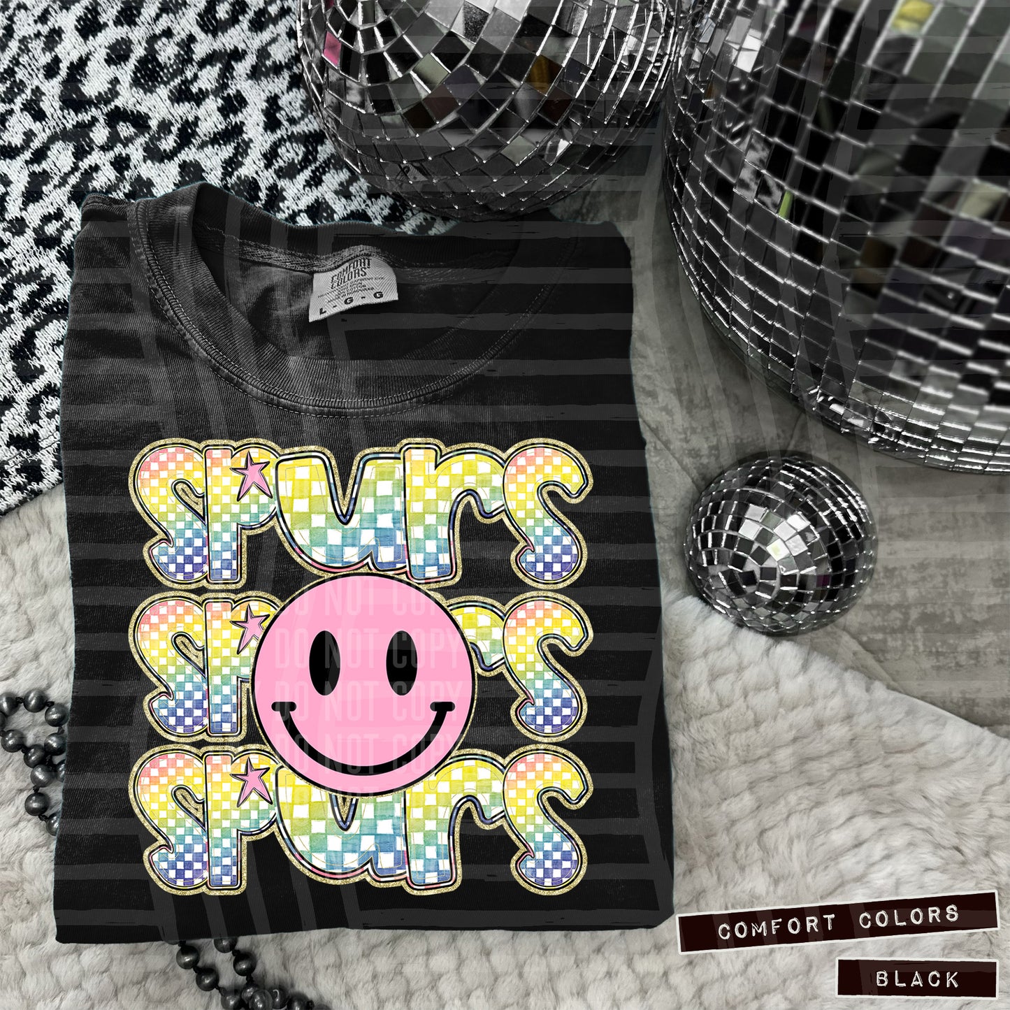Rainbow Checker Pink Happy Triple Stacked - Digital Download 300DPI PNG FILE