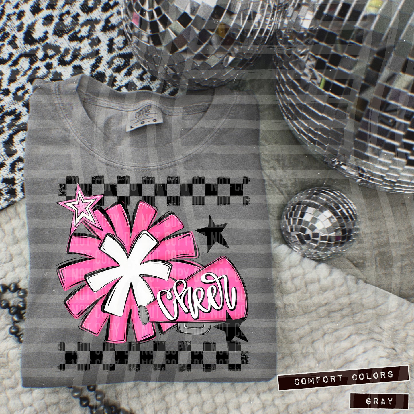Cheer - pom/megaphone Collage - Can add names - not for digital resale- Color Dropdown Digital Download 300DPI PNG FILE