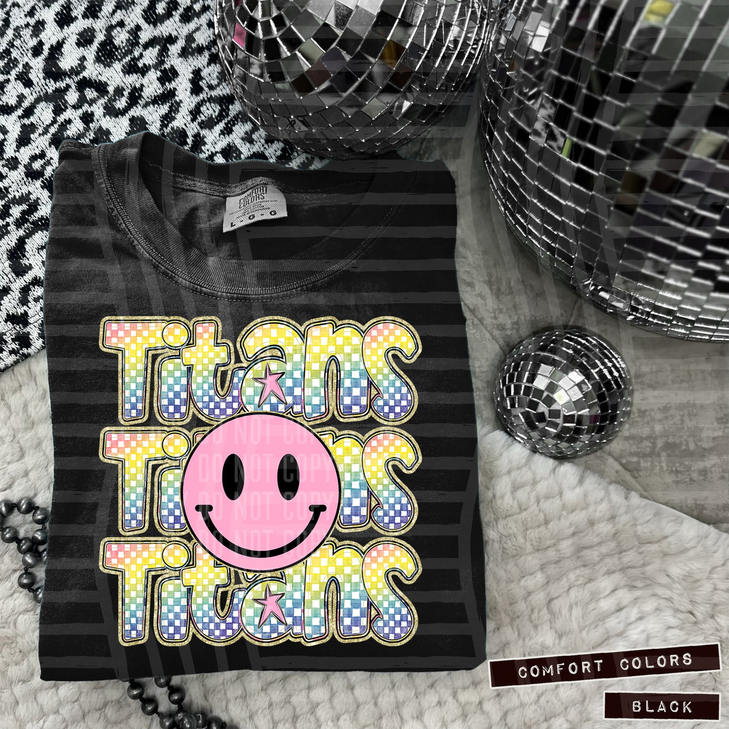 Rainbow Checker Pink Happy Triple Stacked - Digital Download 300DPI PNG FILE