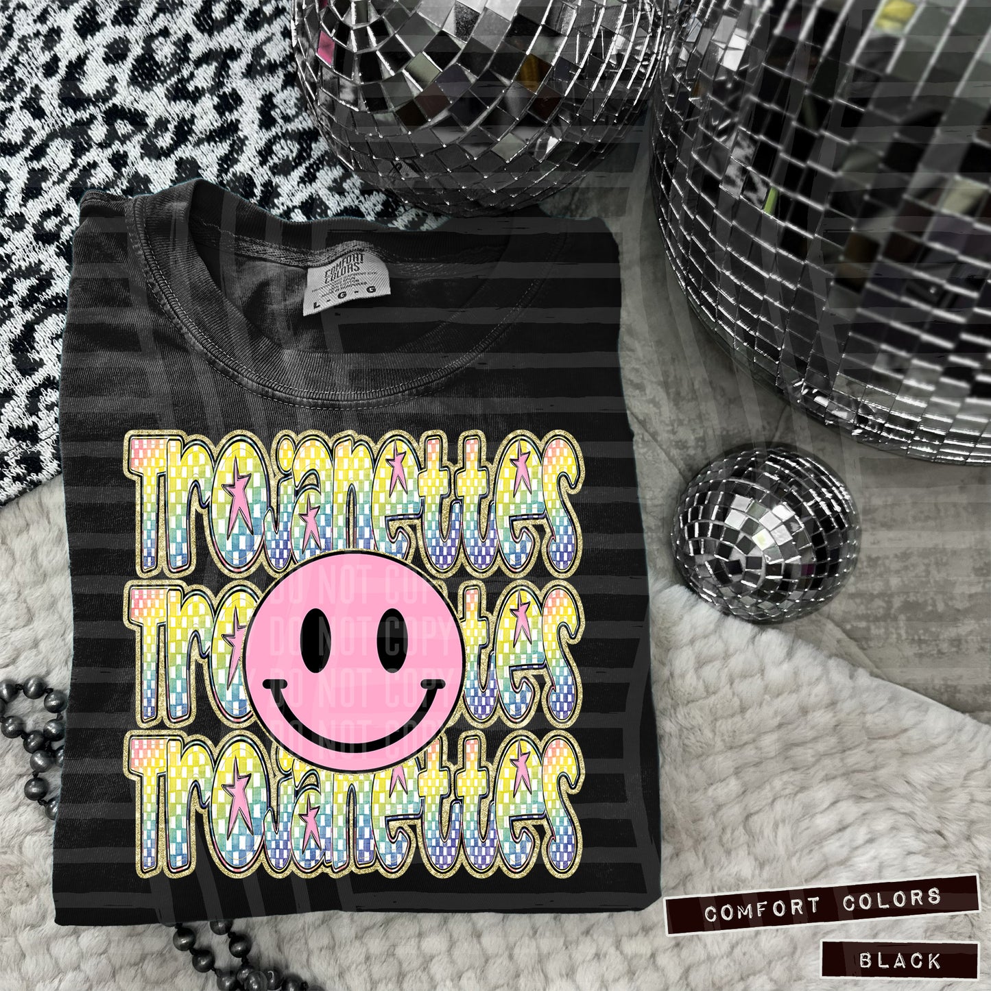 Rainbow Checker Pink Happy Triple Stacked - Digital Download 300DPI PNG FILE