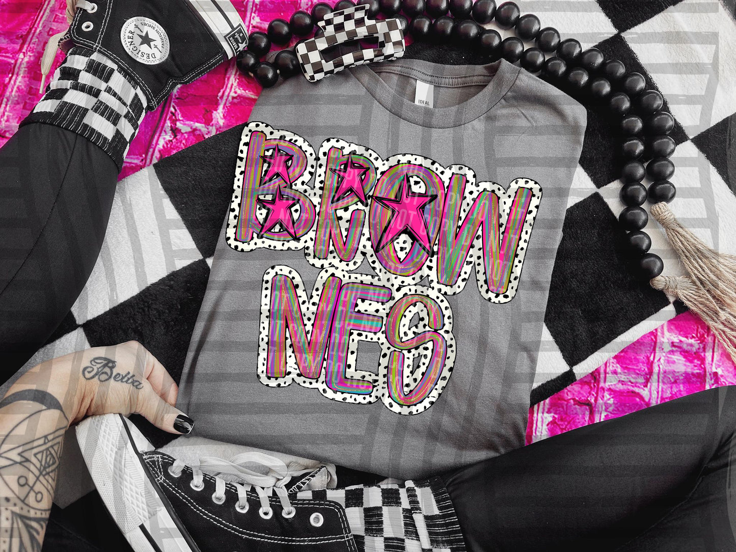 Pink Brushstrokes Dots - Dropdown + CUSTOM- Digital Download 300DPI PNG FILE