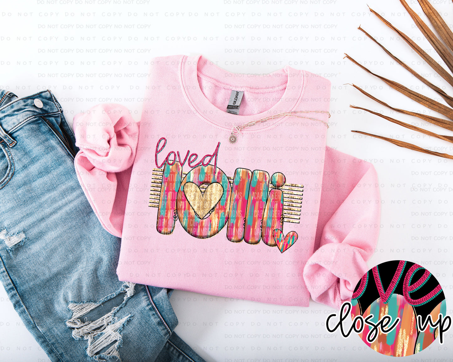 Loved Names with pinkish brushstrokes PICK A NAME DROPDOWN + CUSTOM - Digital Download 300DPI PNG FILE