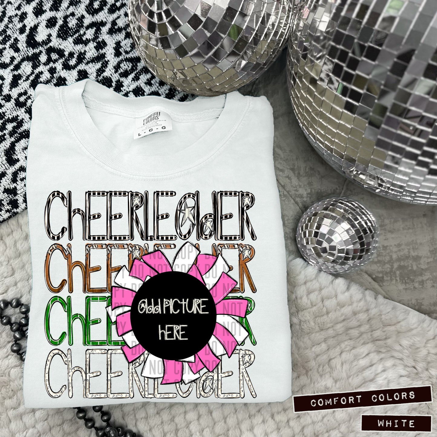 Add A pic Cheer colors + Football - Color Dropdown - Digital Download 300DPI PNG FILE
