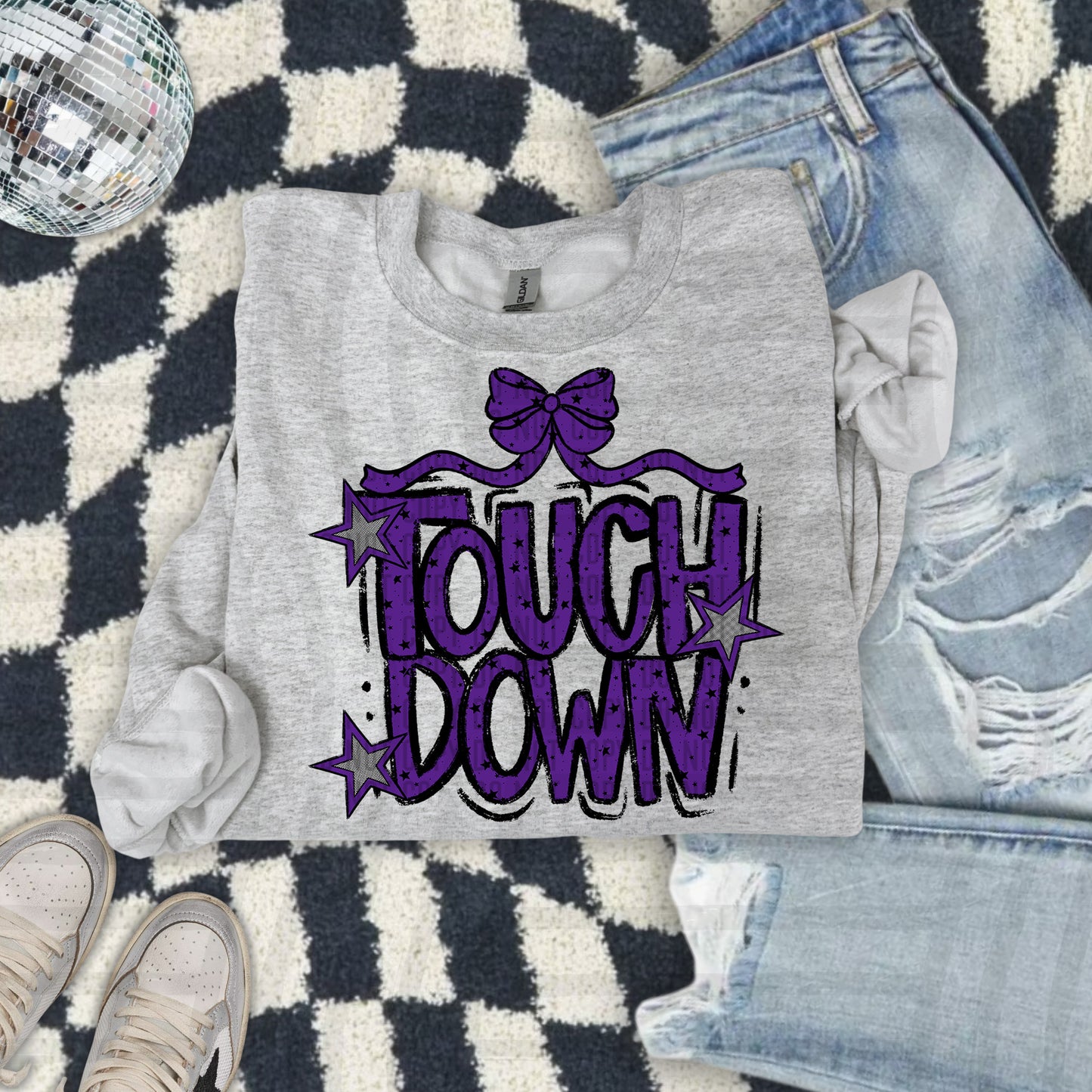 Touch Down Bow - Choose your color - Digital Download 300DPI PNG FILE