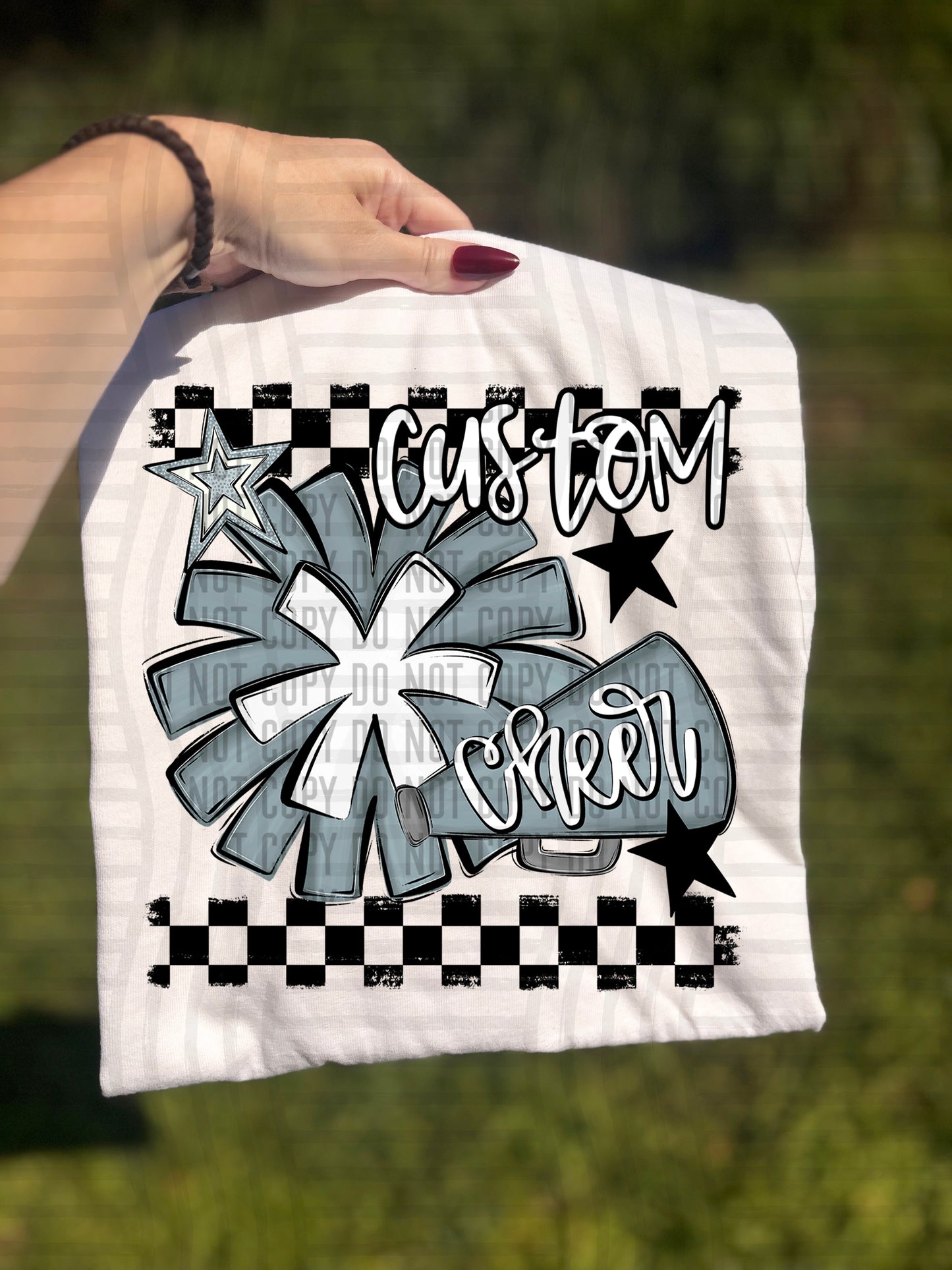 CUSTOM - Cheer - pom/megaphone Collage - Color Dropdown Digital Download 300DPI PNG FILE