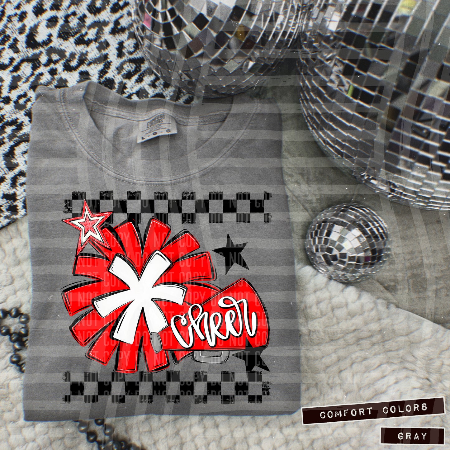 Cheer - pom/megaphone Collage - Can add names - not for digital resale- Color Dropdown Digital Download 300DPI PNG FILE