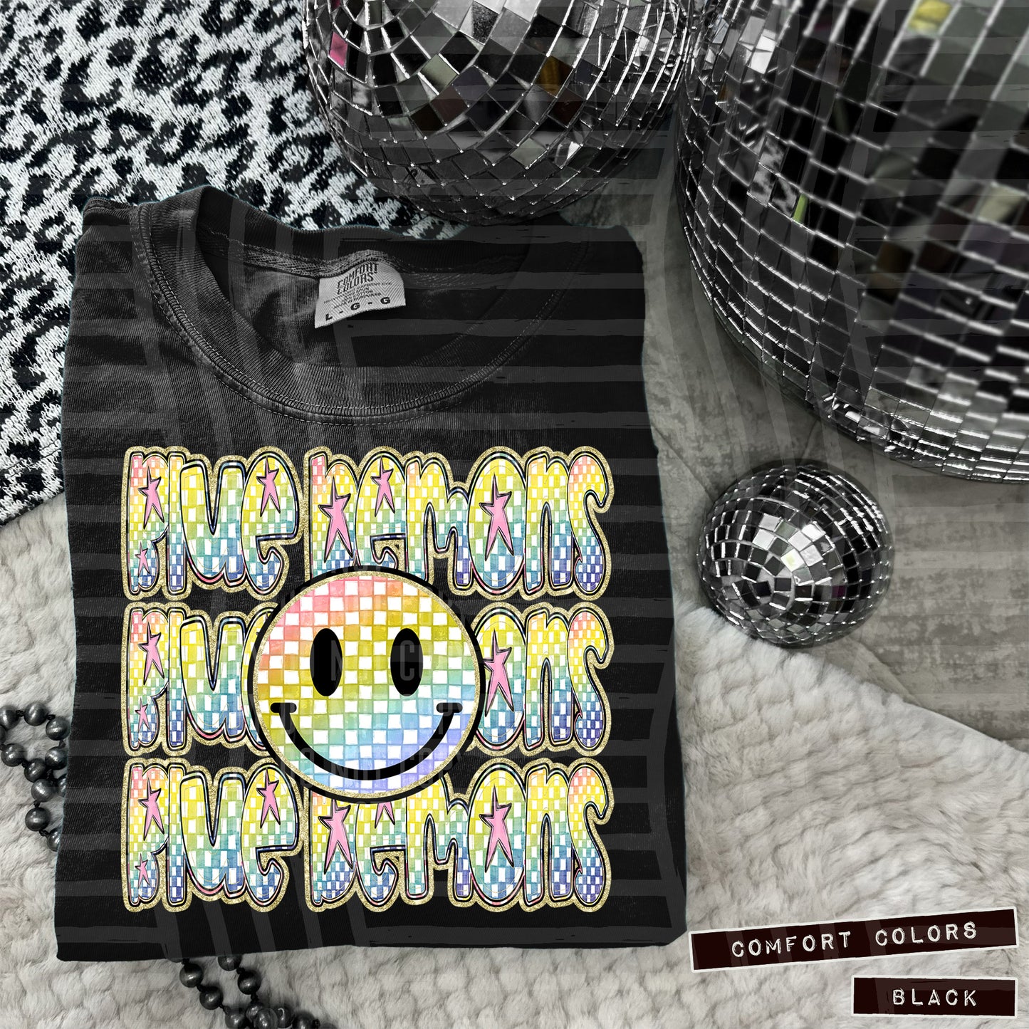Rainbow Checker Happy Triple Stacked - Digital Download 300DPI PNG FILE