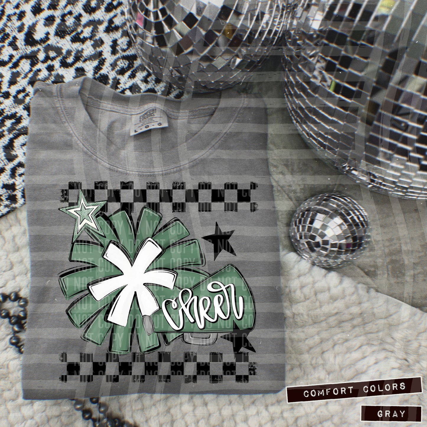 Cheer - pom/megaphone Collage - Can add names - not for digital resale- Color Dropdown Digital Download 300DPI PNG FILE