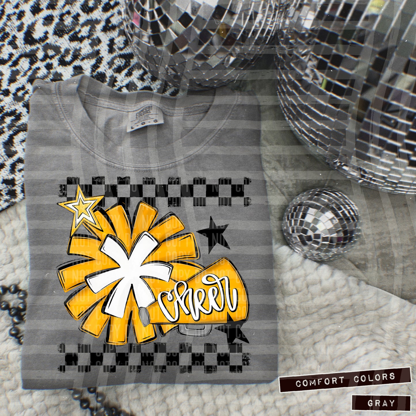 Cheer - pom/megaphone Collage - Can add names - not for digital resale- Color Dropdown Digital Download 300DPI PNG FILE