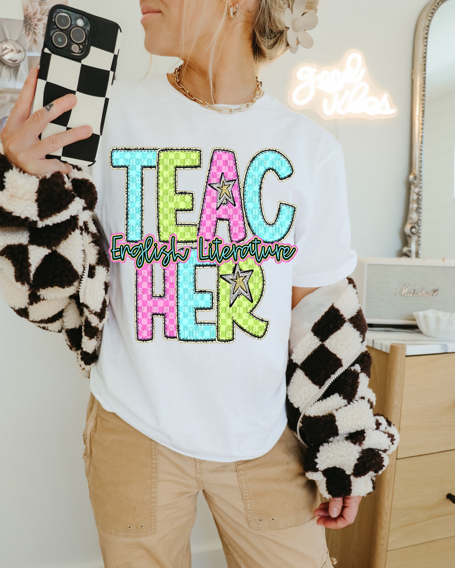 Bright Checks TEACHER bundle (36) - Digital download 300DPI PNG FILE