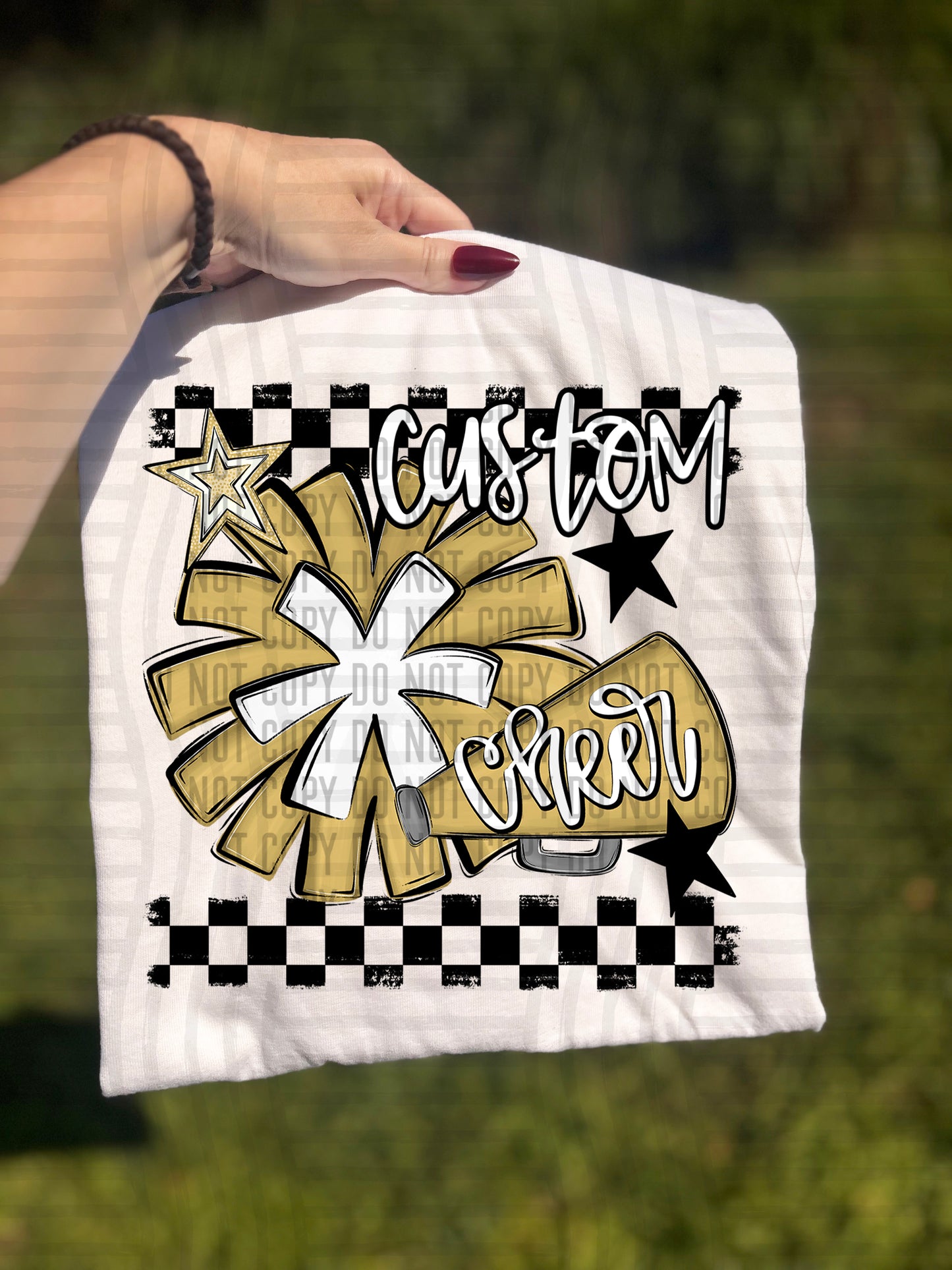 CUSTOM - Cheer - pom/megaphone Collage - Color Dropdown Digital Download 300DPI PNG FILE