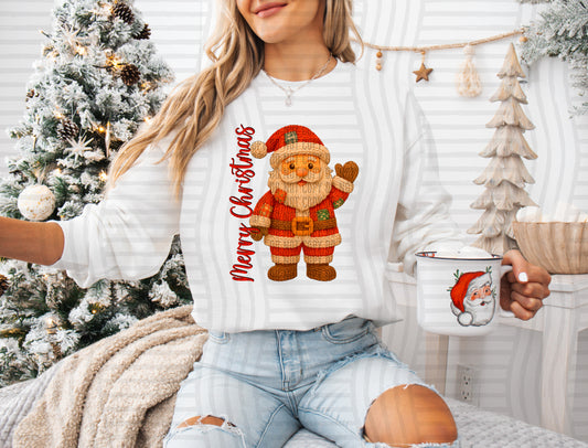 FAUX YARN MERRY CHRISTMAS SANTA - 300DPI PNG FILE