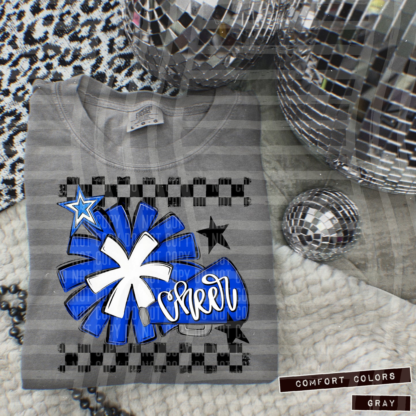 Cheer - pom/megaphone Collage - Can add names - not for digital resale- Color Dropdown Digital Download 300DPI PNG FILE