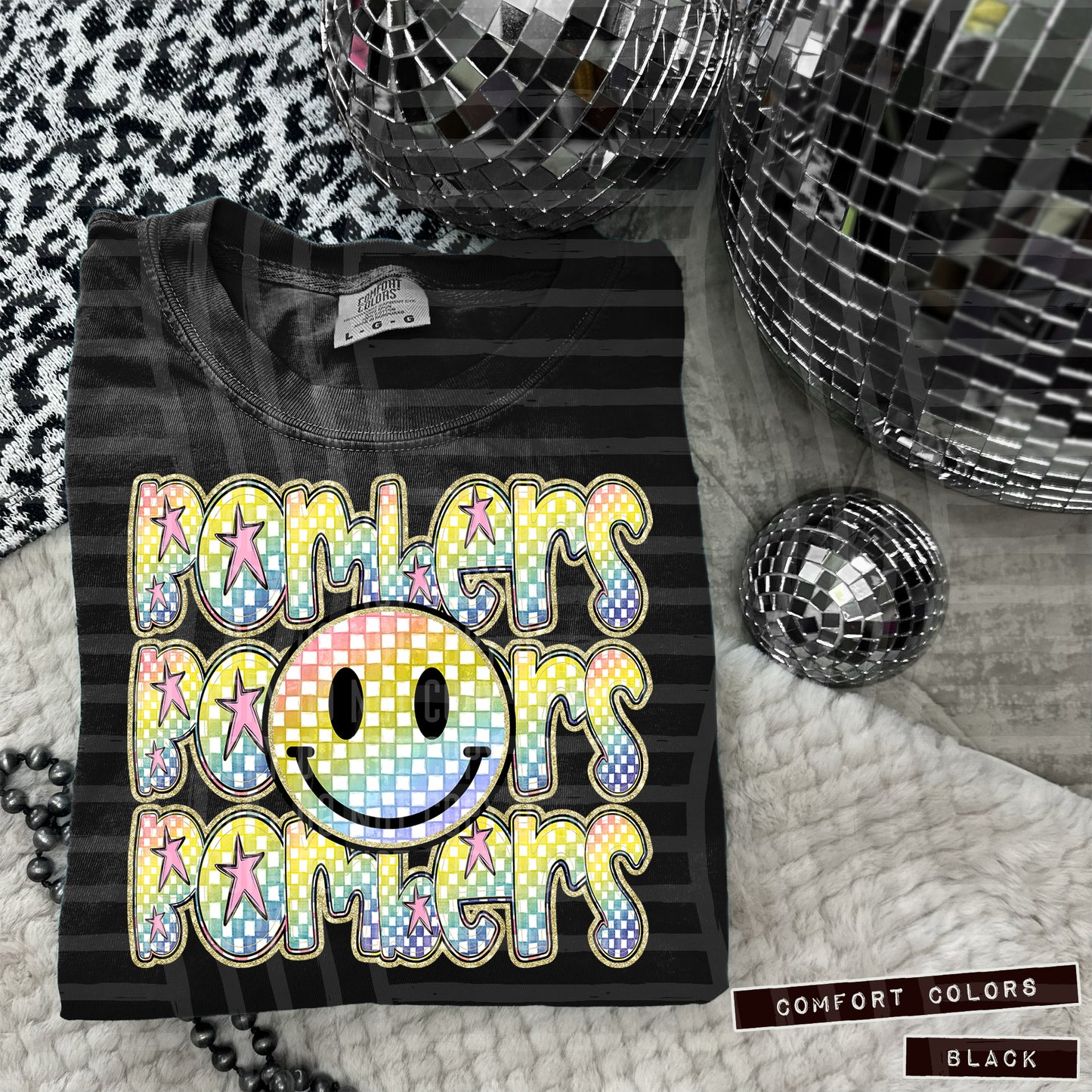 Rainbow Checker Happy Triple Stacked - Digital Download 300DPI PNG FILE