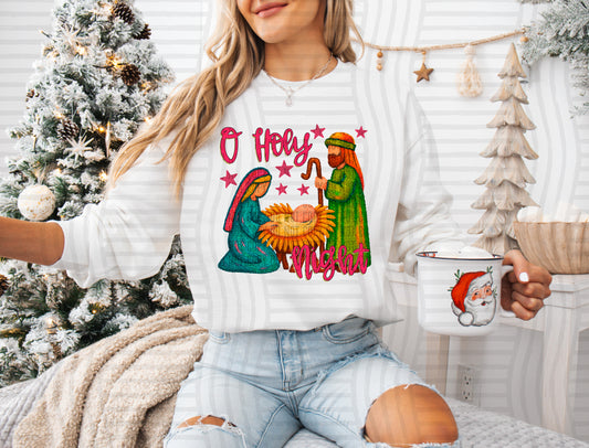 FAUX YARN O HOLY NIGHT - 300DPI PNG FILE