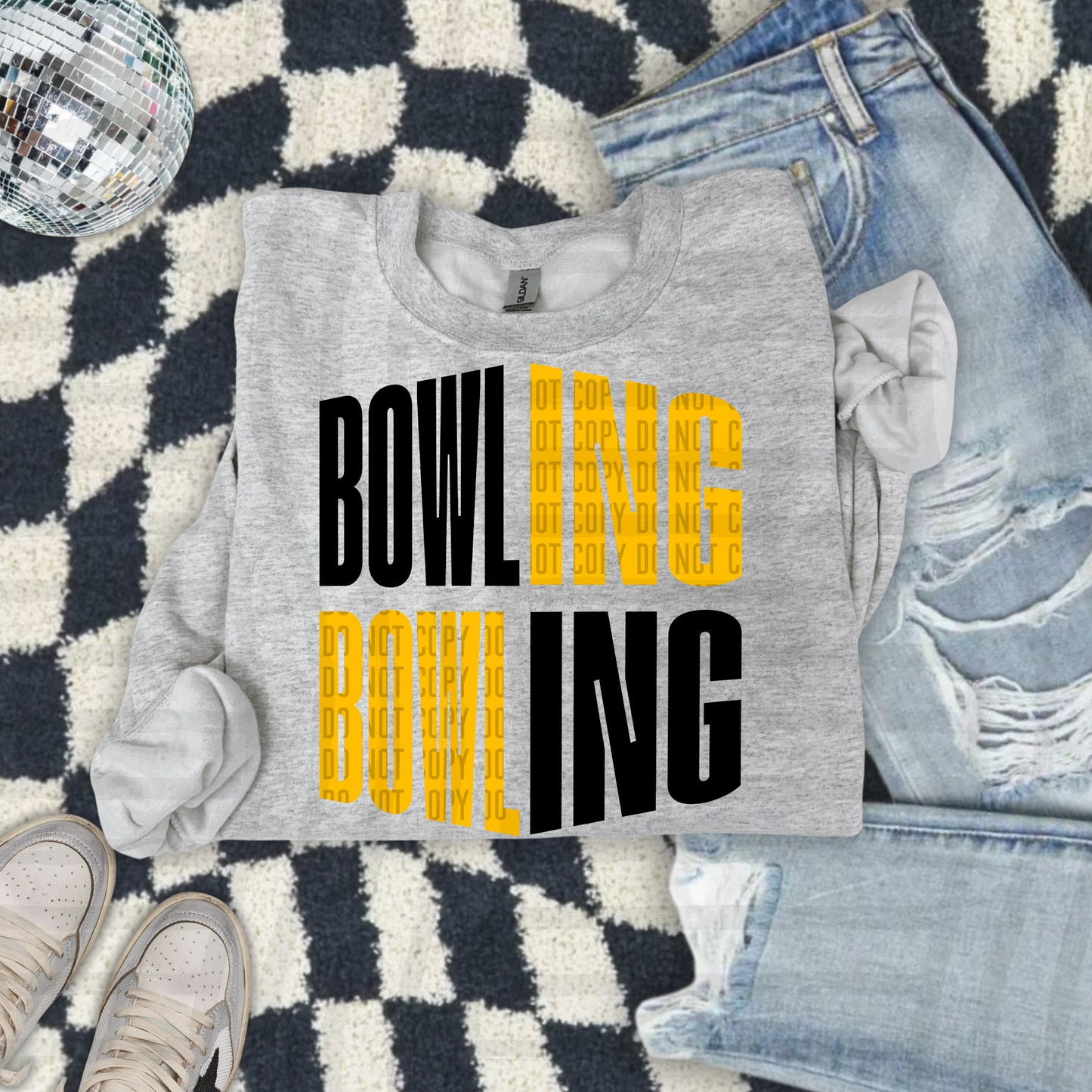 BOWLING word art - Color Dropdown Digital Download 300DPI PNG FILE