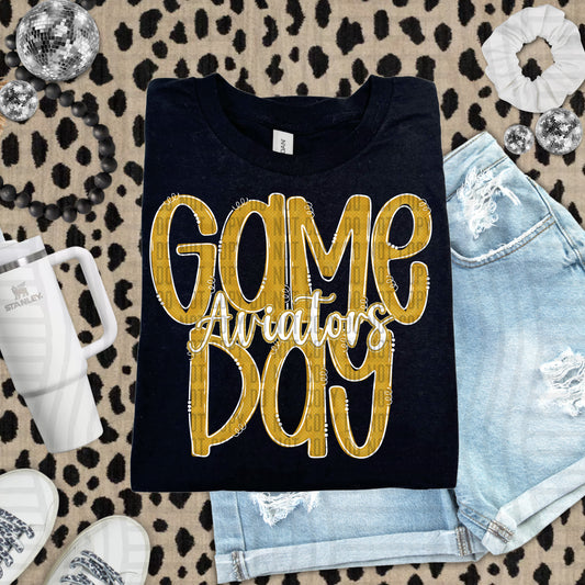 Gold- GAME DAY Doodles - 300 dpi Digital Download