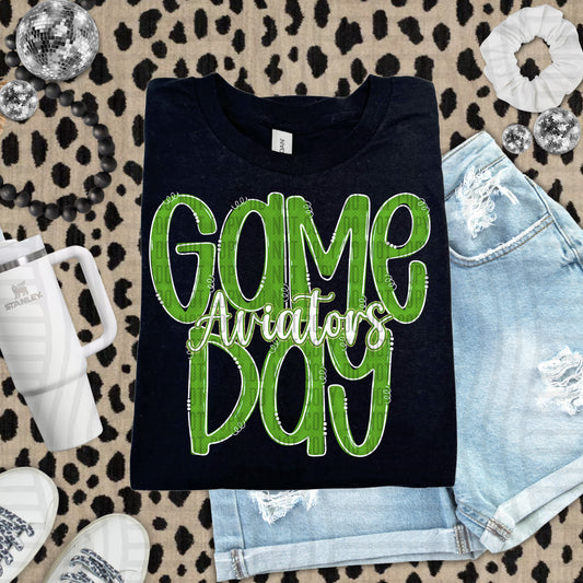 Green- GAME DAY Doodles - 300 dpi Digital Download