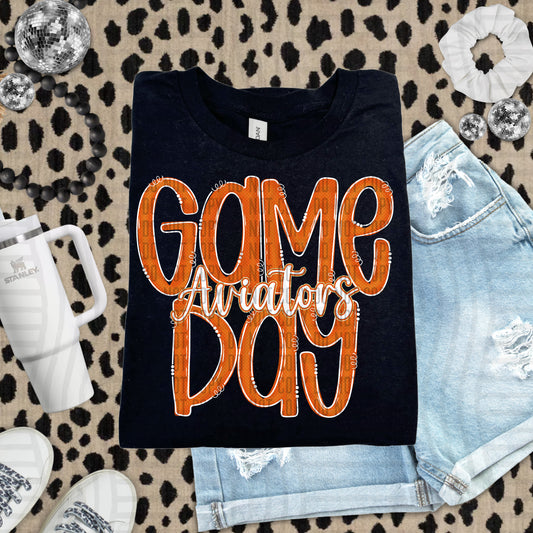 Orange - GAME DAY Doodles - 300 dpi Digital Download