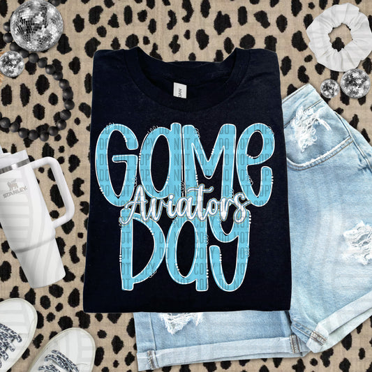 Bright Blue - GAME DAY Doodles - 300 dpi Digital Download