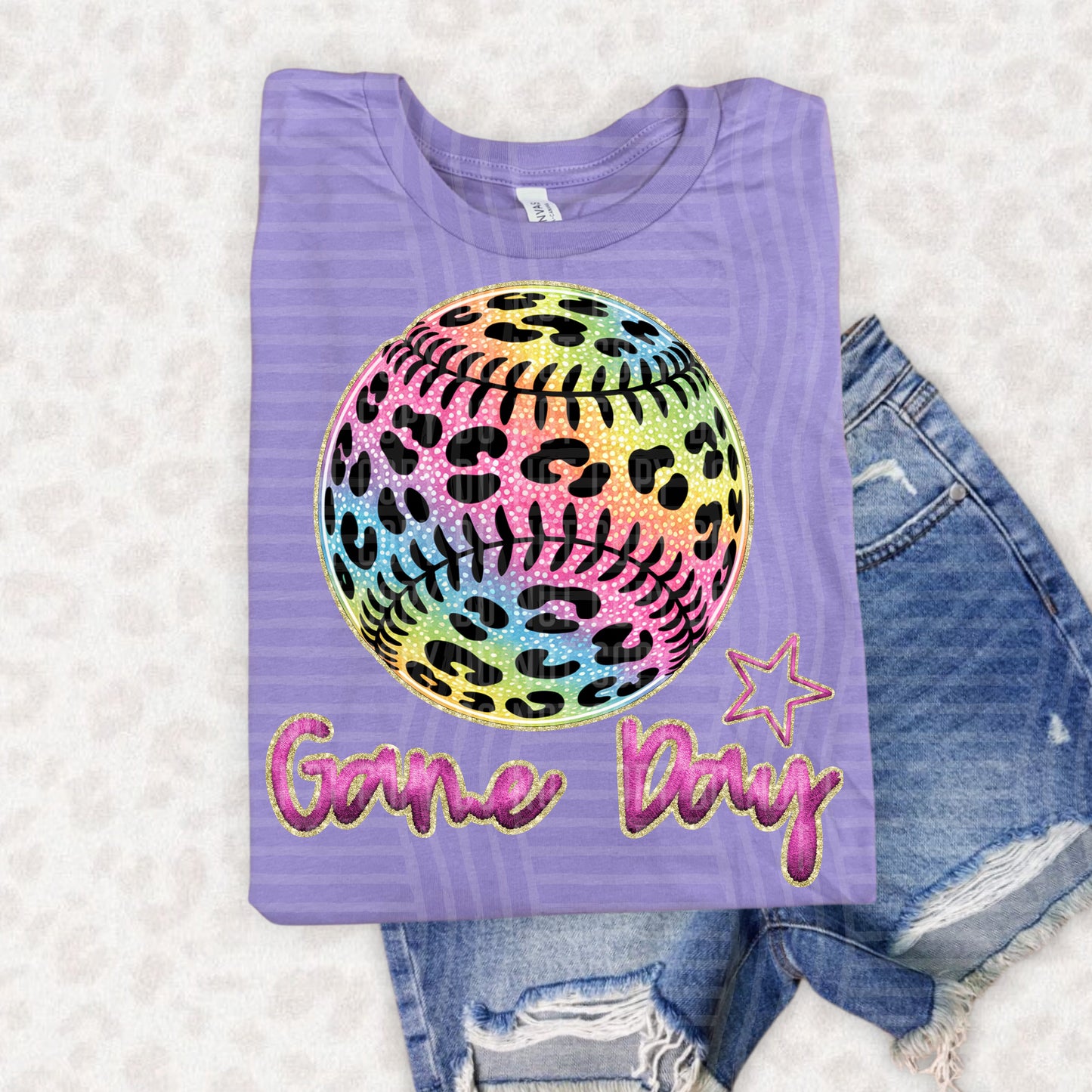 Rainbow FAUX EMBROIDERY GAMEDAY - PICK YOUR SPORT - Digital download 300DPI PNG FILE