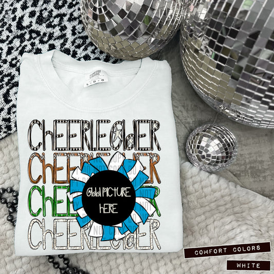 Add A pic Cheer colors + Football - Color Dropdown - Digital Download 300DPI PNG FILE