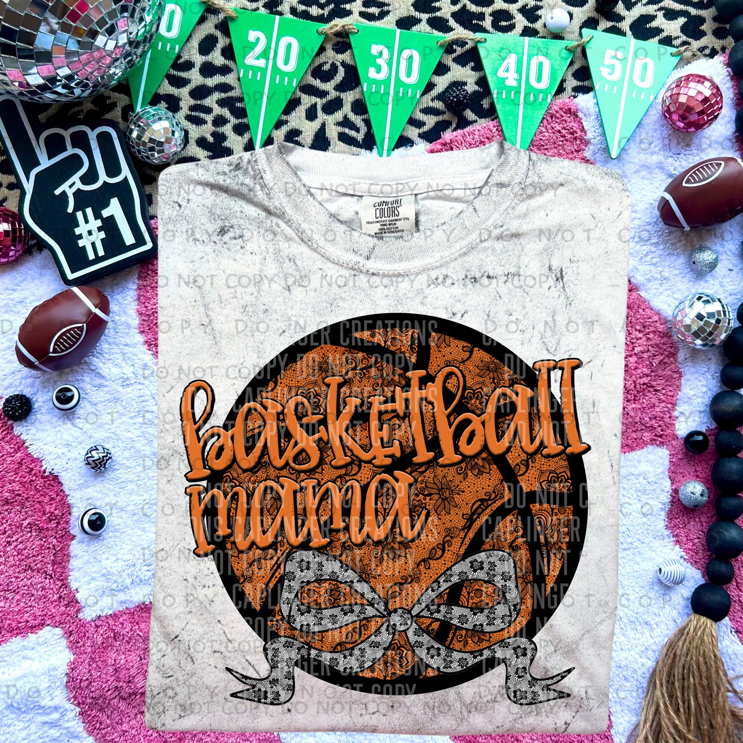 Faux Lace sports ball Mama - DROPDOWN choose sports ball and bow or no bow - Digital Download 300DPI PNG FILE