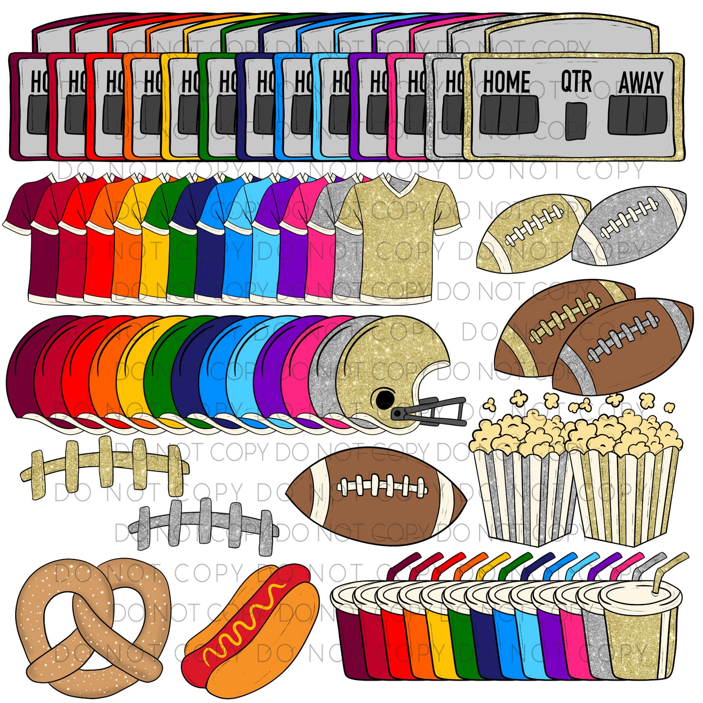 FRIDAY NIGHT LIGHTS COLLAB - Caplinger Creations and Chelsey Nicole Designs - Digital download 300DPI PNG FILE